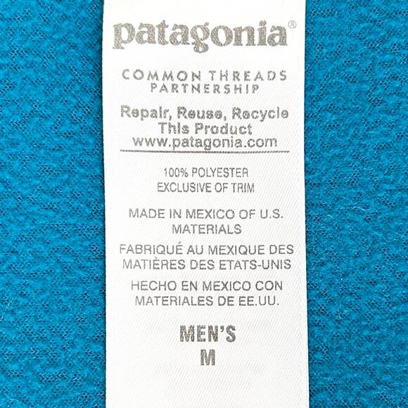 Patagonia Men's Blue Quarter-Zip Blue Fleece Lightweight Pullover - Picture 6 of 6
